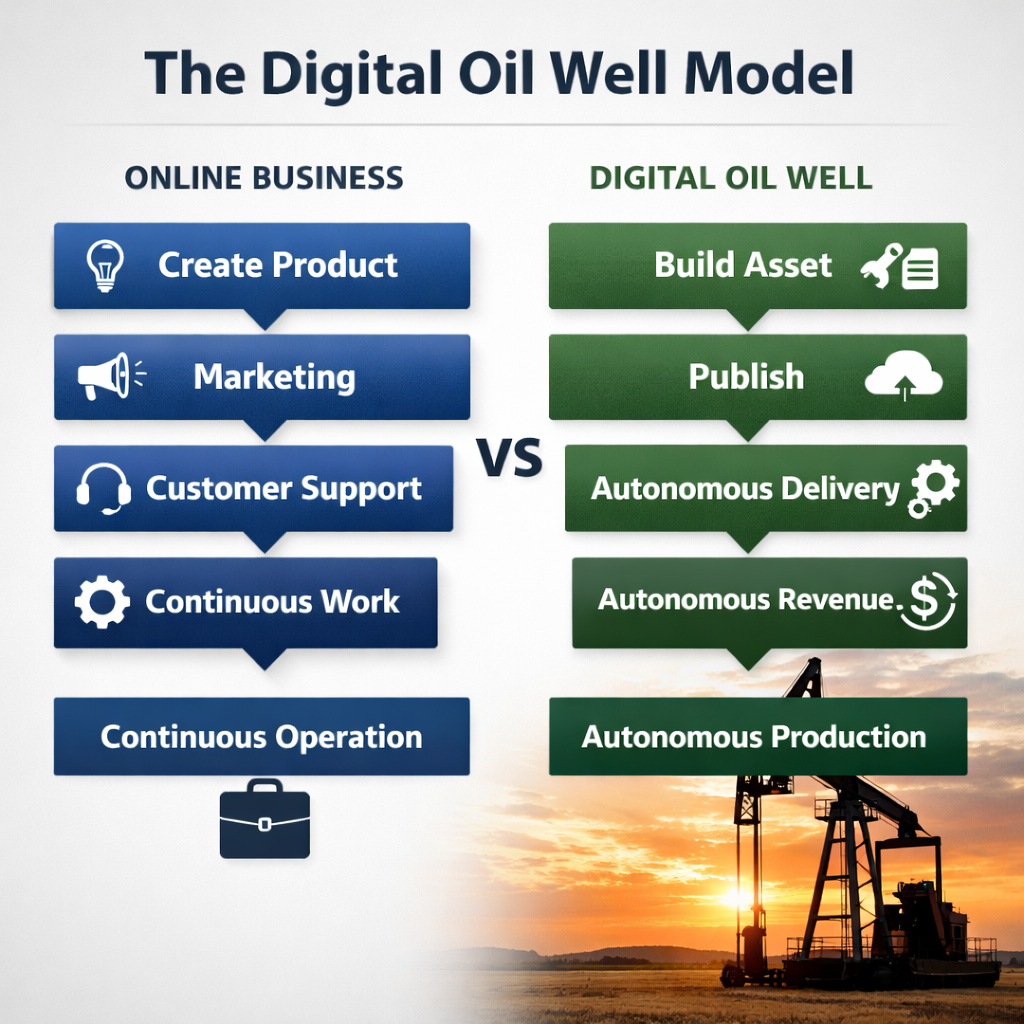The Digital Oil Well Model infographic